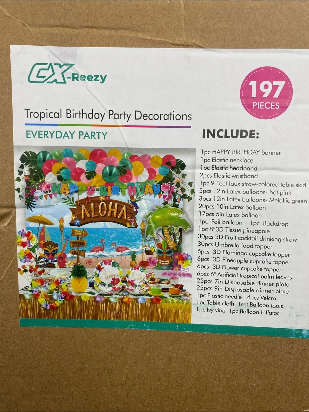 Tropical Aloha Birthday Party Decorations - Multicolor